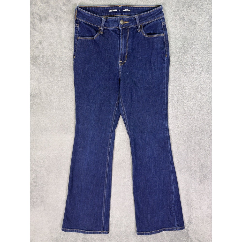 Old Navy Jeans Womens 2 Blue WOW Flare Dark Wash High Rise Stretch Denim